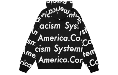 Denim Tears X Arthur Jafa Ss24 Systemic Racism Controls America Zip Up 'black White' In Black