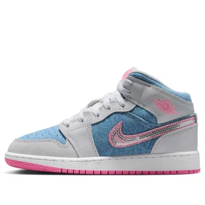 Air Jordan (gs)  1 Mid 'denim Sequin'