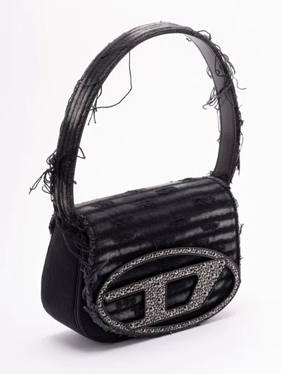 Diesel 1dr Bag In Jeans Canvas With Crystals