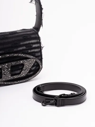 Diesel 1dr Bag In Jeans Canvas With Crystals