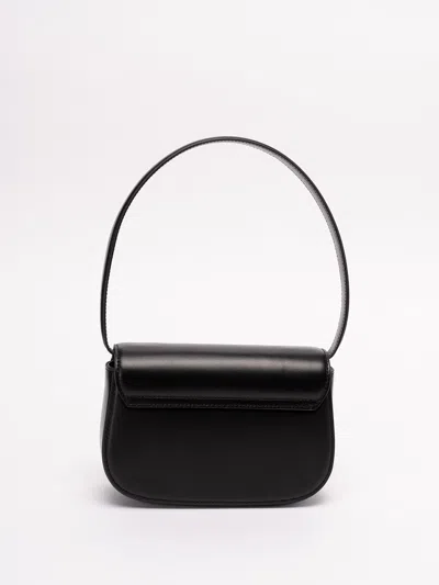 Diesel Compact Leather Shoulder Bag In Black