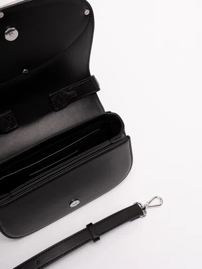 Diesel Compact Leather Shoulder Bag In Black