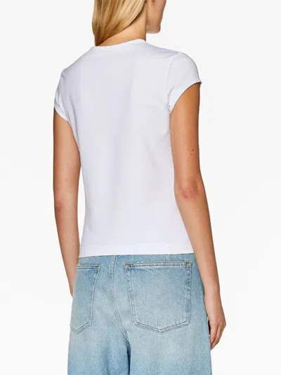 Diesel T-angie T-shirt In Stretch Cotton In White
