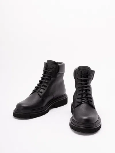 Dolce & Gabbana Day Classic Hammer Ankle Boots Dolce&gabbana Leather Black In Black