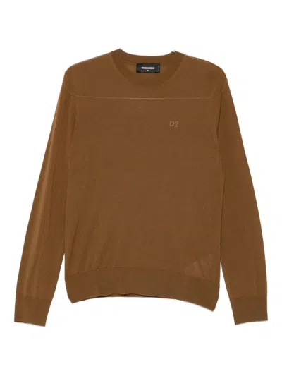 Dsquared2 D2 Logo-embroidered Wool Top