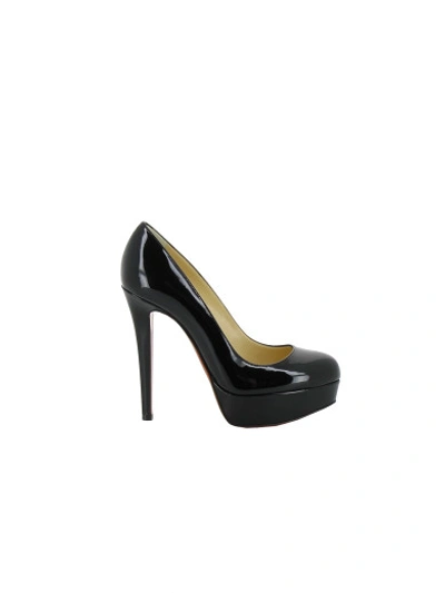 Christian Louboutin Dirditta Patent Platform Red Sole Pump In Black