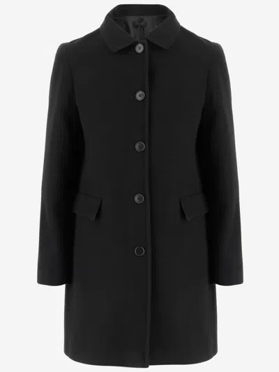 Fit F.it Viscose Blend Single Breasted Coat In Black