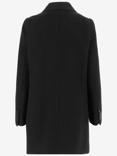 Fit F.it Viscose Blend Single Breasted Coat In Black