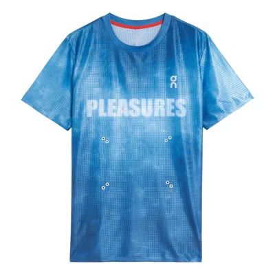 On Running X Pleasures X The Loop Pace T-shirt 'nile' In Blue