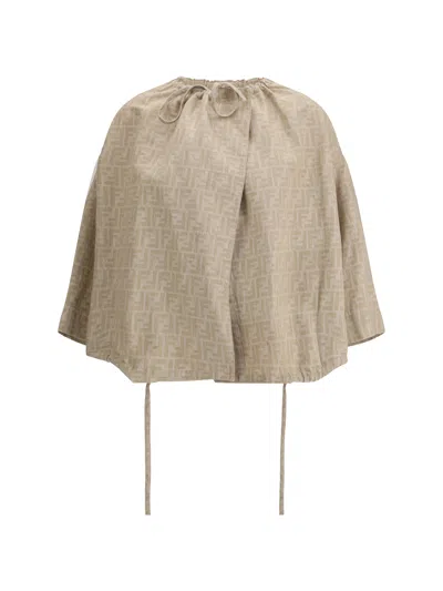 Fendi Women Oversize Chambray Jacket