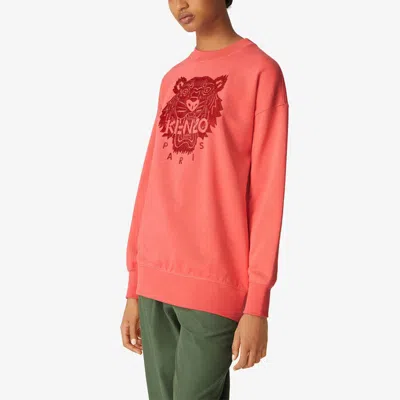 Kenzo (wmns)  Ss21 Logo Solid Color Loose Pullover Hoodie Red In Orange