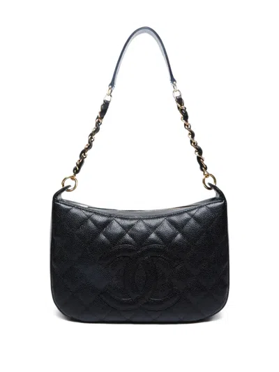 Pre-owned Chanel 2003-2004 Cc Mark Shoulder Bag In Black