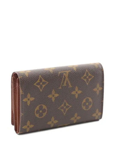 Pre-owned Louis Vuitton 2002 Porte-monnaie Bie Tresor Bi-fold Wallet In Brown