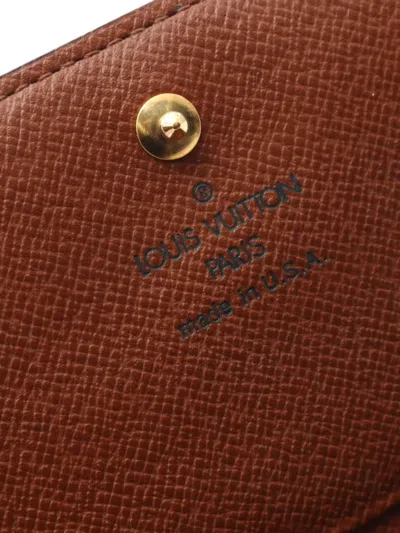 Pre-owned Louis Vuitton 2002 Porte-monnaie Bie Tresor Bi-fold Wallet In Brown