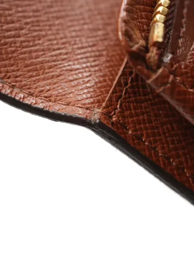Pre-owned Louis Vuitton 2002 Porte-monnaie Bie Tresor Bi-fold Wallet In Brown