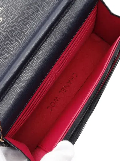 Pre-owned Chanel 2010s Matelassé Chain Wallet In Blue