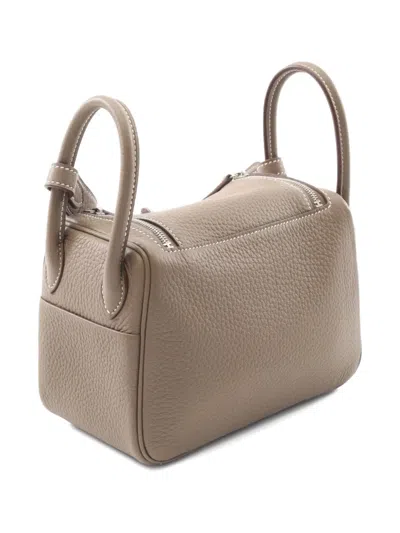 Pre-owned Hermes 2024 Lindy Clemence  Shoulder Mini Bag In Brown