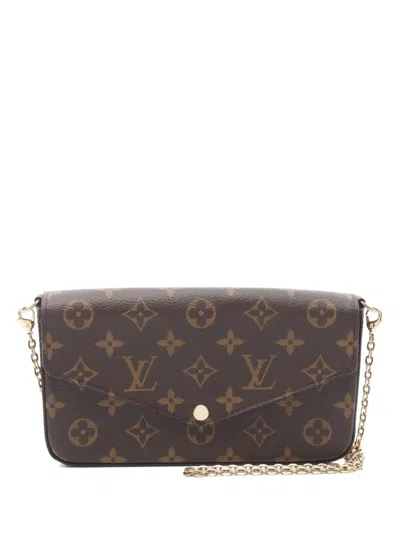 Pre-owned Louis Vuitton 2019 Felicie Clutch Bag In Brown