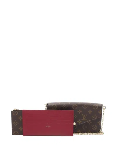 Pre-owned Louis Vuitton 2019 Felicie Clutch Bag In Brown