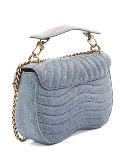 Pre-owned Louis Vuitton 2018 New Wave Chain Mm Shoulder Bag In Blue
