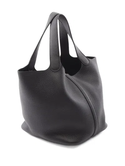 Pre-owned Hermes 2025 Picotane Lock Mm Handbag In Black
