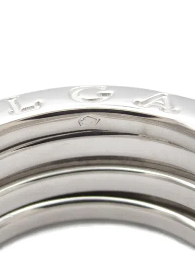 Pre-owned Bvlgari 2010s 18k White Gold B.zero1 Ring In Silver