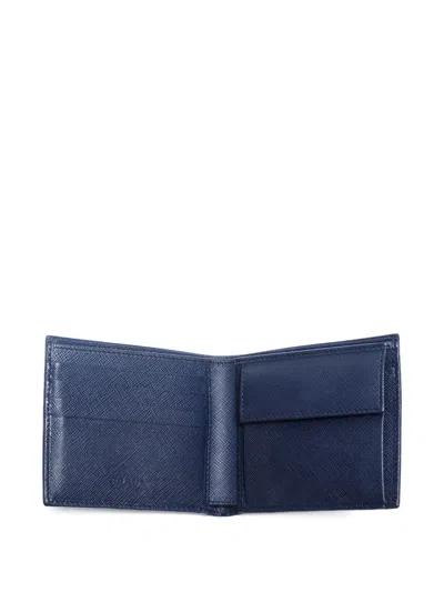 Pre-owned Prada 2020 Saffiano Wallet In Blue
