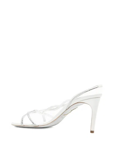René Caovilla 90mm Crystal-embellished Slingback Sandals In White
