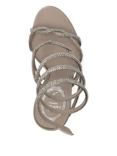 René Caovilla 110mm Crystal-embellished Spiral-wrap Sandals In White