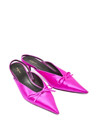 Pre-owned Balenciaga 40mm Satin Mules In Pink