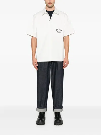 Givenchy Men Short Sleeve Shirt In White