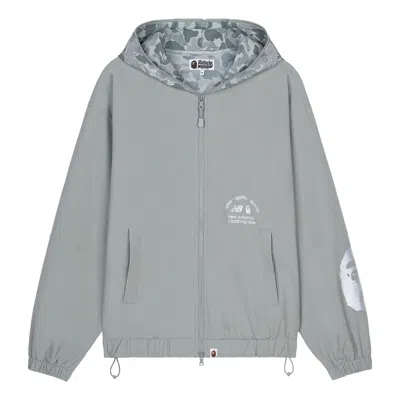 New Balance X A Bathing Ape Crossover Splicing Hooded Jacket Gray In Gray