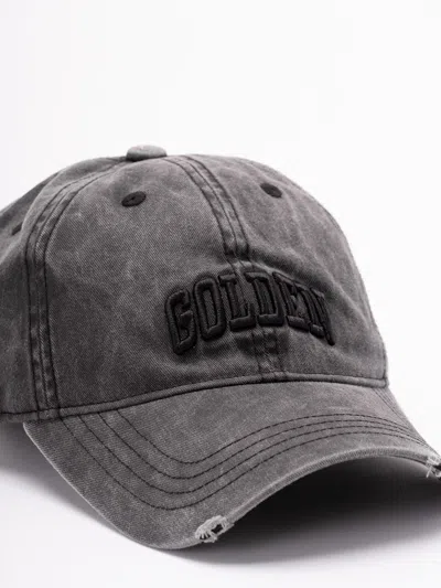 Golden Goose Men `journey` Baseball Cap With `golden` Embroidery