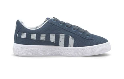 Puma (ps)  Basket Canvas Little 'time 4 Change - Dark Denim' In Blue