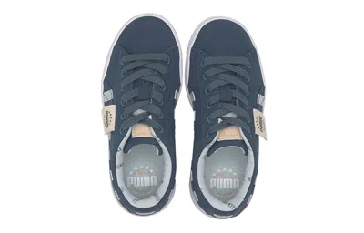 Puma (ps)  Basket Canvas Little 'time 4 Change - Dark Denim' In Blue