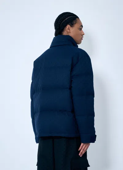 Gucci Men Gg Canvas Down Jacket In Blue