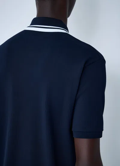 Gucci Men Logo Motif Polo Shirt In Blue