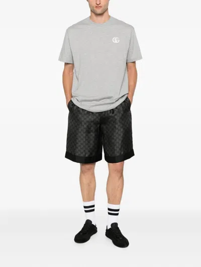 Gucci Black Silk Twill Printed Shorts