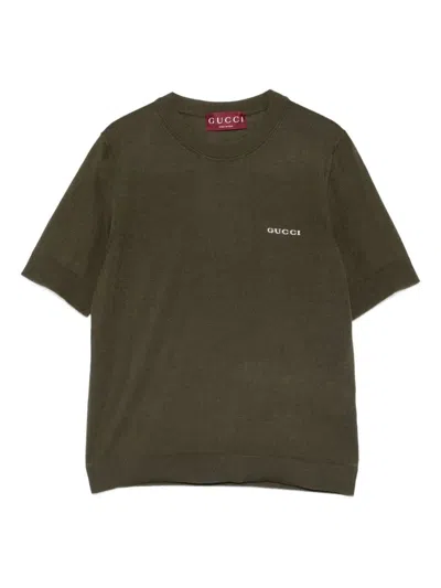 Gucci Women Short Sleeve Crew-neck Top In Green