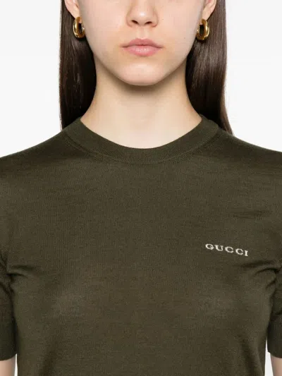 Gucci Women Short Sleeve Crew-neck Top In Green