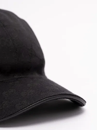 Gucci `original Gg Canvas` Baseball Hat With `web` In Black