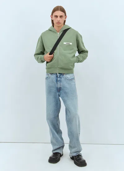 Jacquemus Men Le Hoodie Zip Gros Grain Sweatshirt