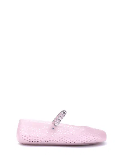 Jimmy Choo Mary Jane Jelly Ballet Flats In Pink