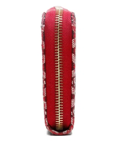 Pre-owned Louis Vuitton 2020 Monogram-jacquard Wallet In Red