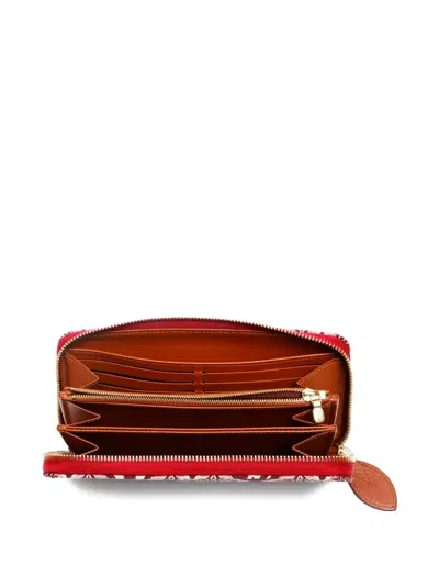 Pre-owned Louis Vuitton 2020 Monogram-jacquard Wallet In Red