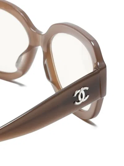 Pre-owned Chanel 2010-2020s Interlocking Cc Square-frame Glasses