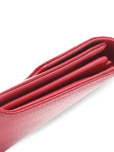 Pre-owned Chanel 2016-2017 Coco Mark Bi-fold Wallet In Red