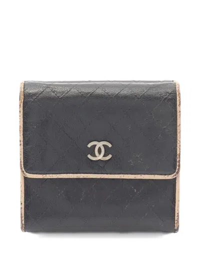 Pre-owned Chanel 2006-2008 Coco-mark Stitch Wallet In Black