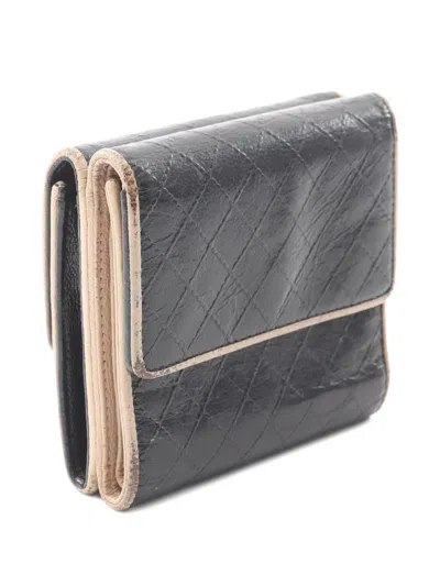 Pre-owned Chanel 2006-2008 Coco-mark Stitch Wallet In Black