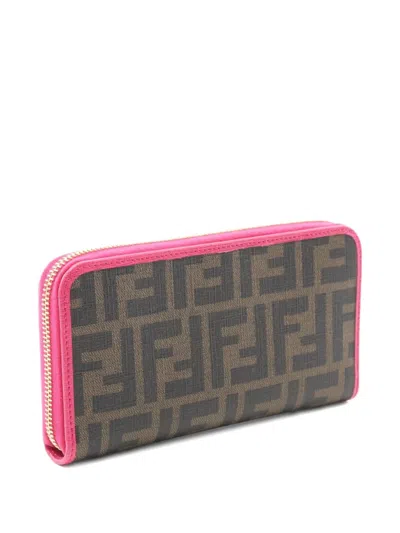 Pre-owned Fendi 2010s Zucca Pattern Wallet In Brown